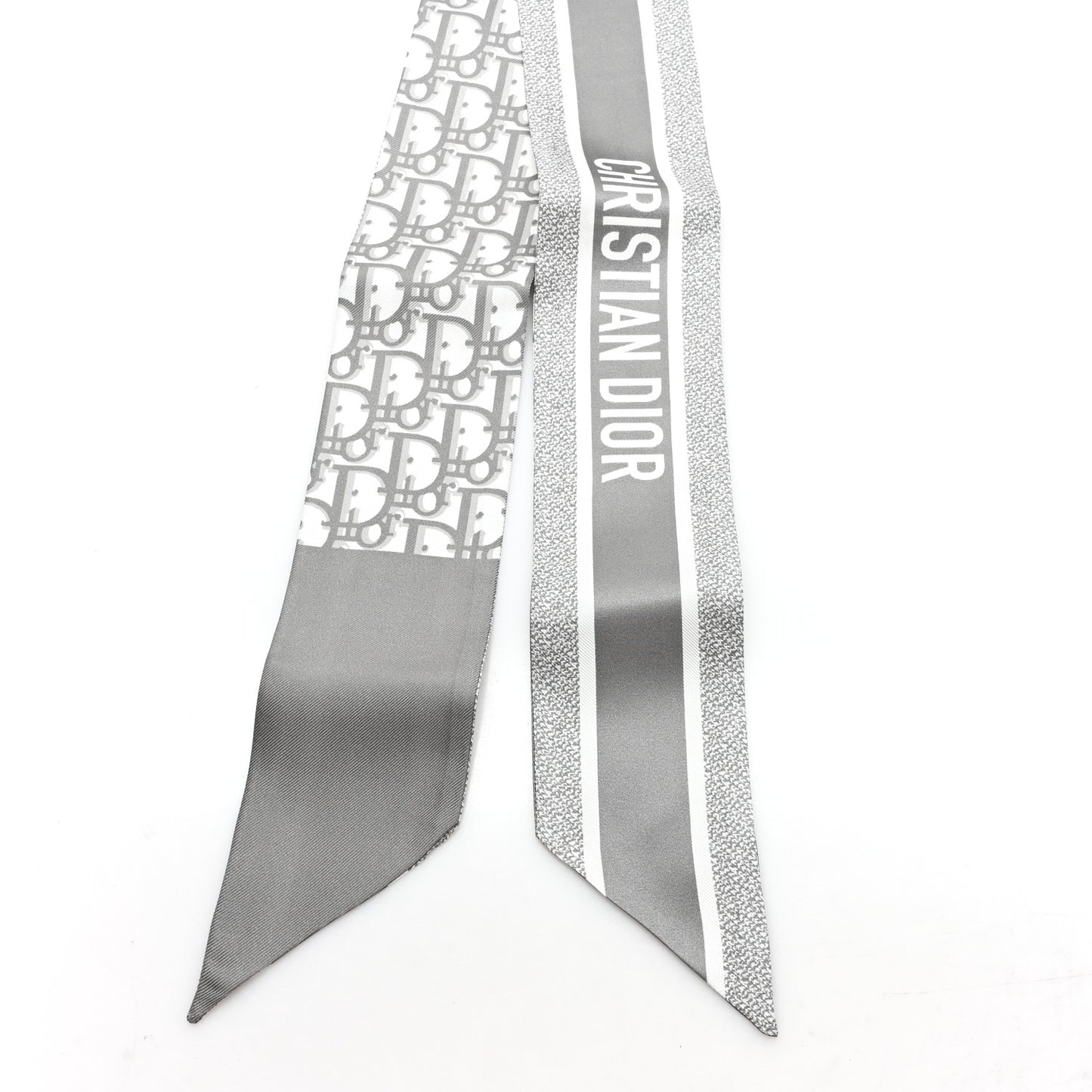 Silk Oblique Mitzah Scarf Grey