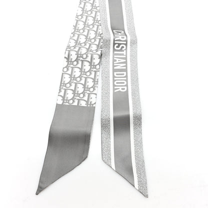 Christian Dior Silk Oblique Mitzah Scarf Grey 2 of 3