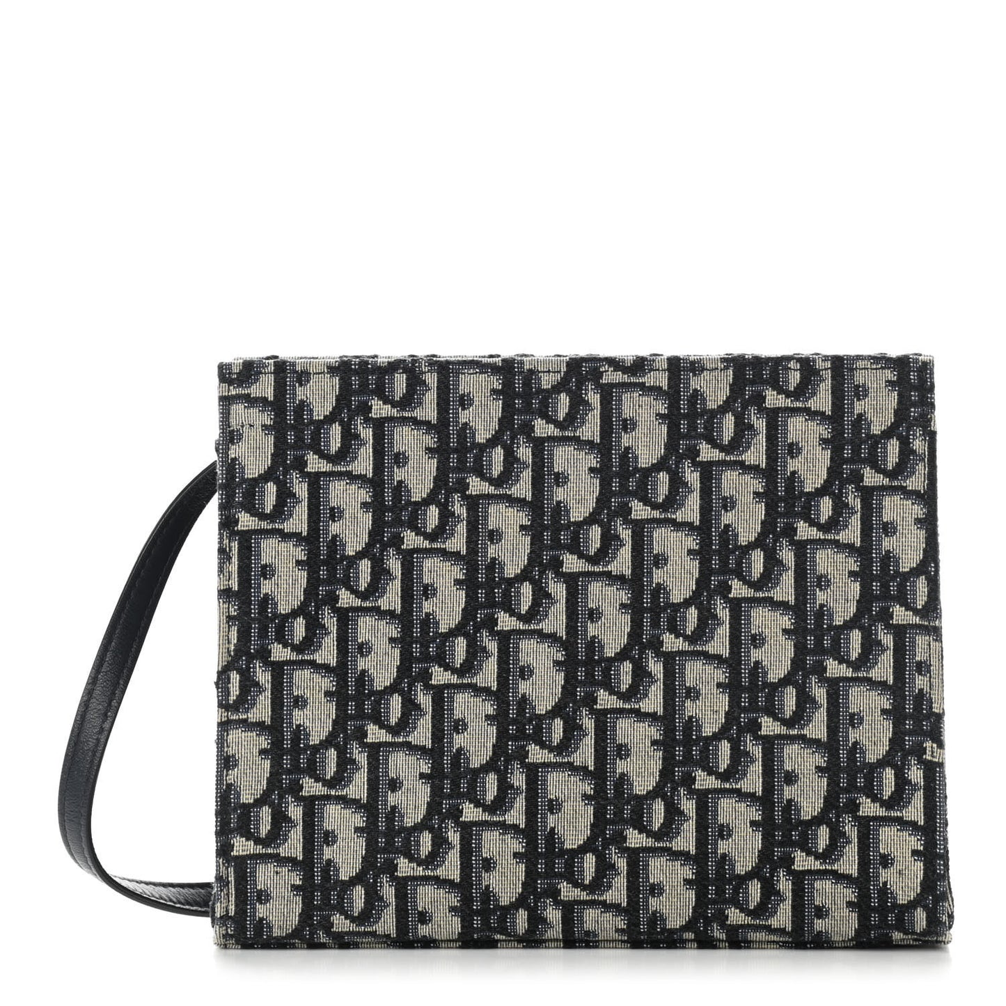 Oblique Zipped Pouch Clutch Blue