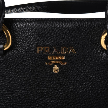Prada Vitello Daino Side Zip Tote Black 11 of 25