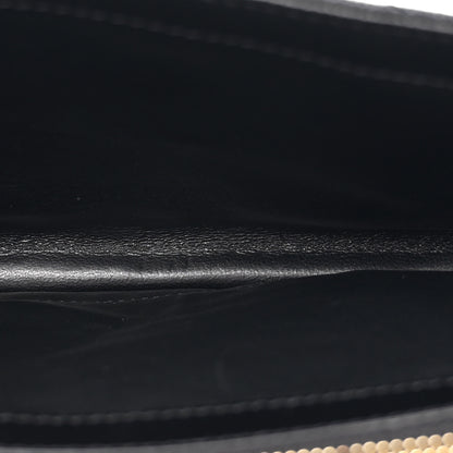 Saint Laurent Grain De Poudre Matelasse Chevron Monogram Chain Wallet Black 5 of 12