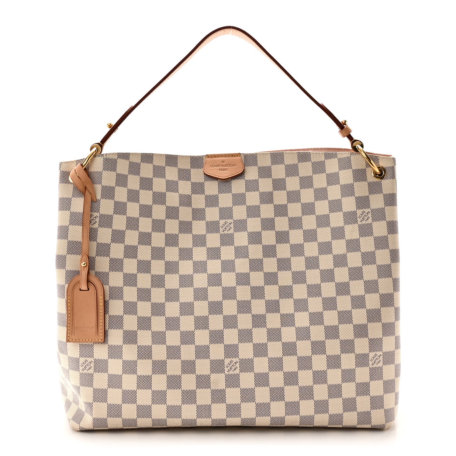 Louis Vuitton Damier Azur Graceful MM Rose Ballerine 1 of 9