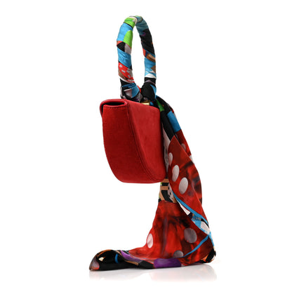 Balenciaga Suede Opera Clutch Bag Red 3 of 9