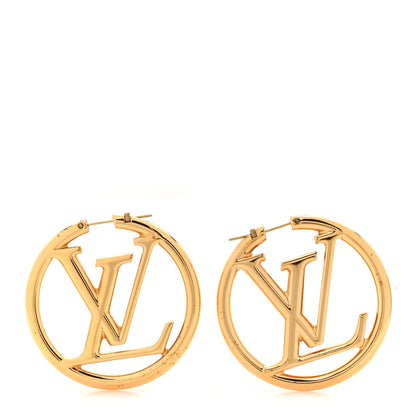 Louis Vuitton Metal Louise Hoop Earrings Gold 1 of 5