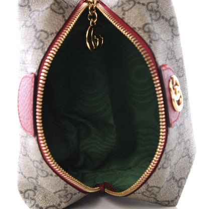 Gucci Soft GG Supreme Monogram Calfskin Medium Ophidia Cosmetic Case Beige Ebony Hibiscus Red 4 of 10
