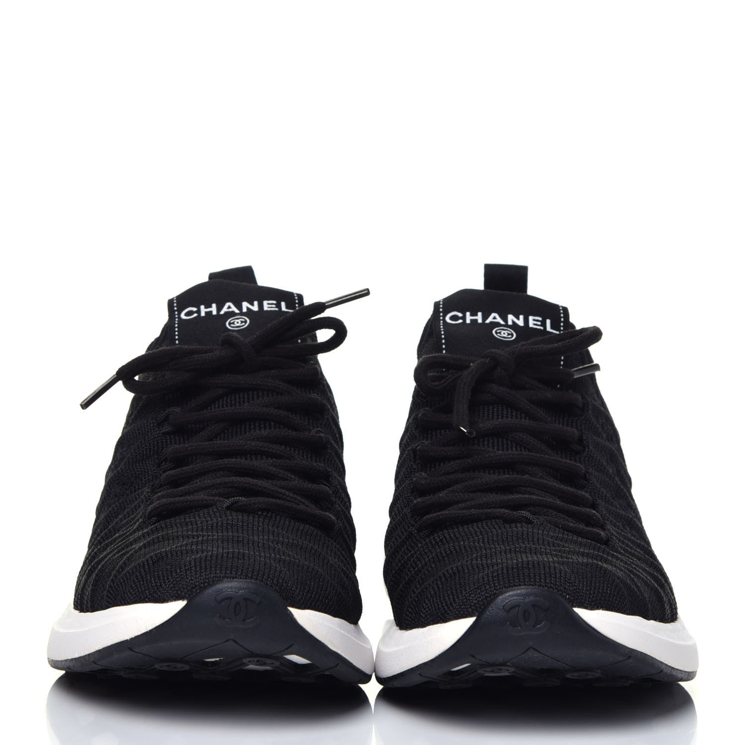 Chanel Fabric Logo Sneakers 39 Black 2 of 8
