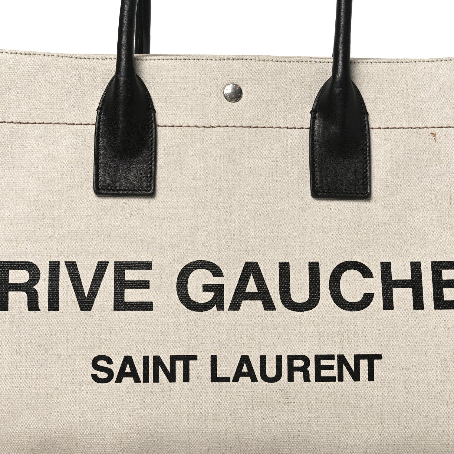 Saint Laurent Linen Calfskin Rive Gauche Tote Greggio Natural 8 of 12