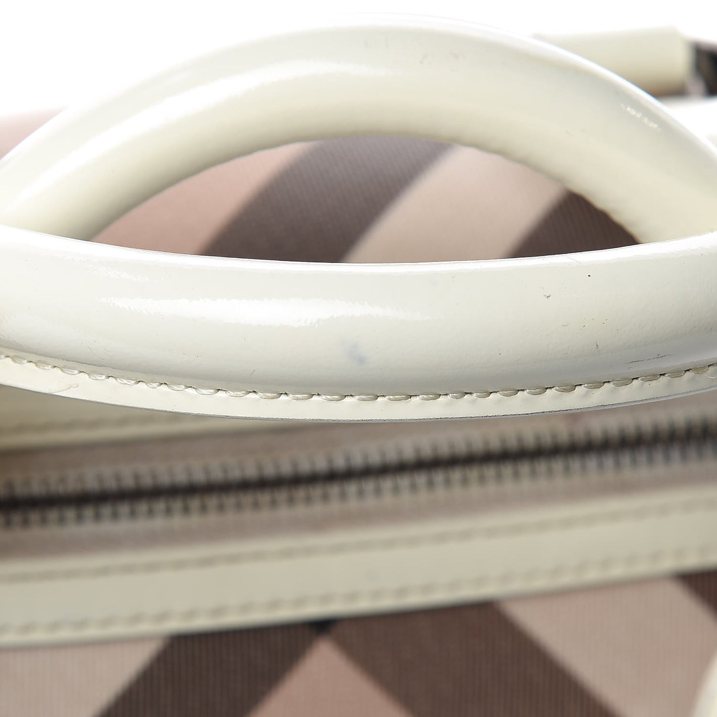 Supernova Check Patent Mini Chester Bowling Bag White