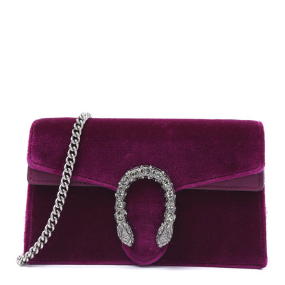 Gucci Velvet Super Mini Dionysus Shoulder Bag Fuchsia Violet Cyclamen 1 of 10
