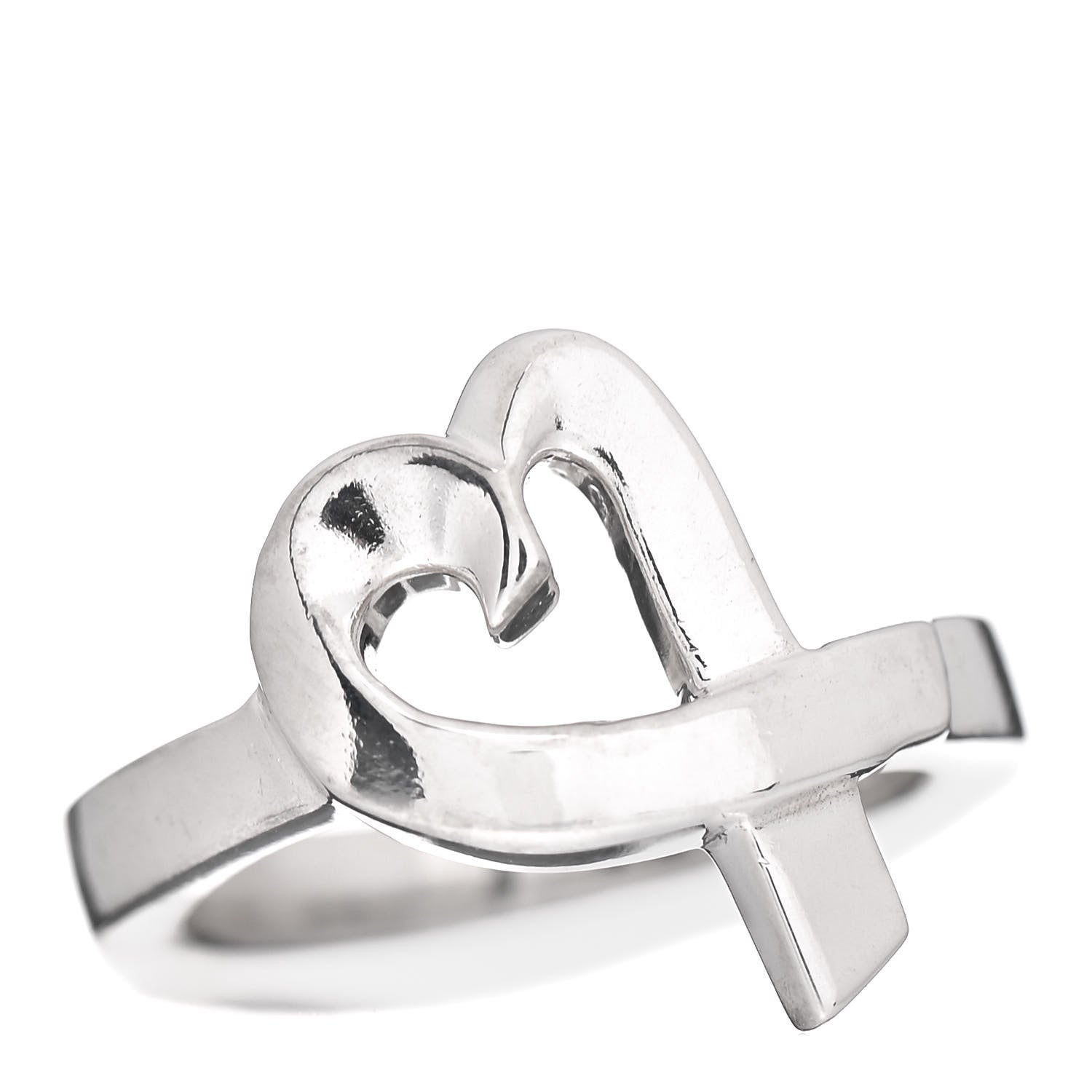 Tiffany Sterling Silver Paloma Picasso Loving Heart Ring 48 4.5 1 of 5