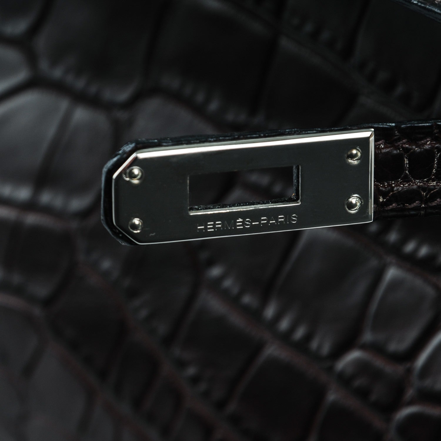 Hermes Matte Niloticus Crocodile Kelly Pochette Havane 8 of 17