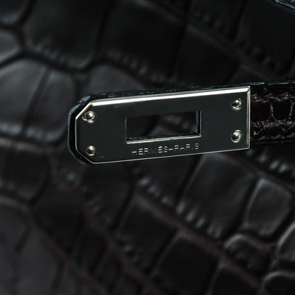 Hermes Matte Niloticus Crocodile Kelly Pochette Havane 8 of 17