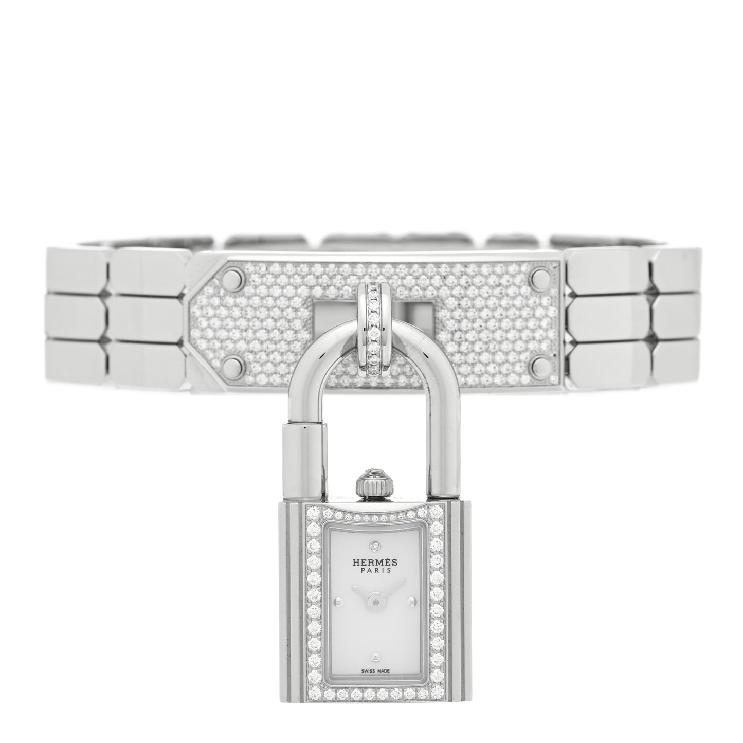 Stainless Steel Diamond Pave 16mm Kelly Quartz Watch