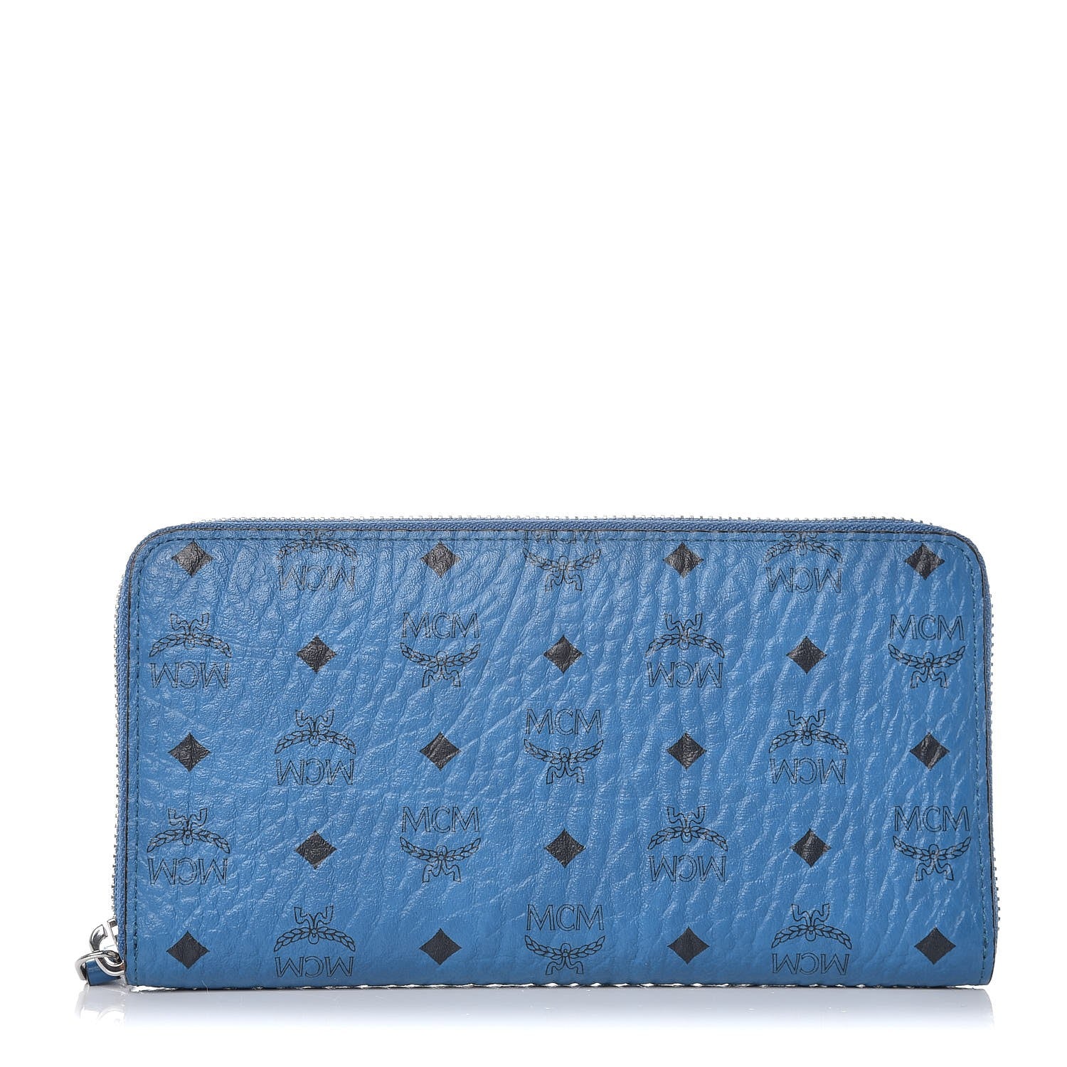 MCM Visetos Large Zip Around Wallet Munich Blue 1 of 9