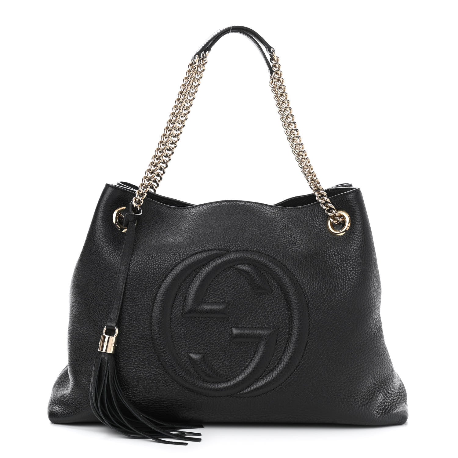 Gucci Pebbled Calfskin Medium Soho Chain Shoulder Bag Black 1 of 10