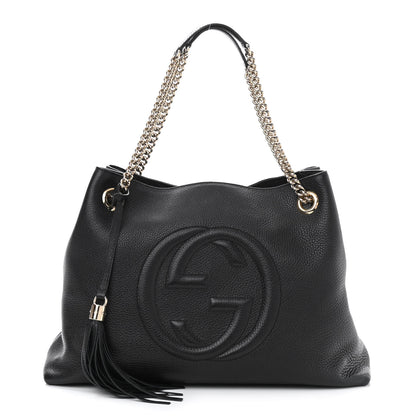 Gucci Pebbled Calfskin Medium Soho Chain Shoulder Bag Black 1 of 10