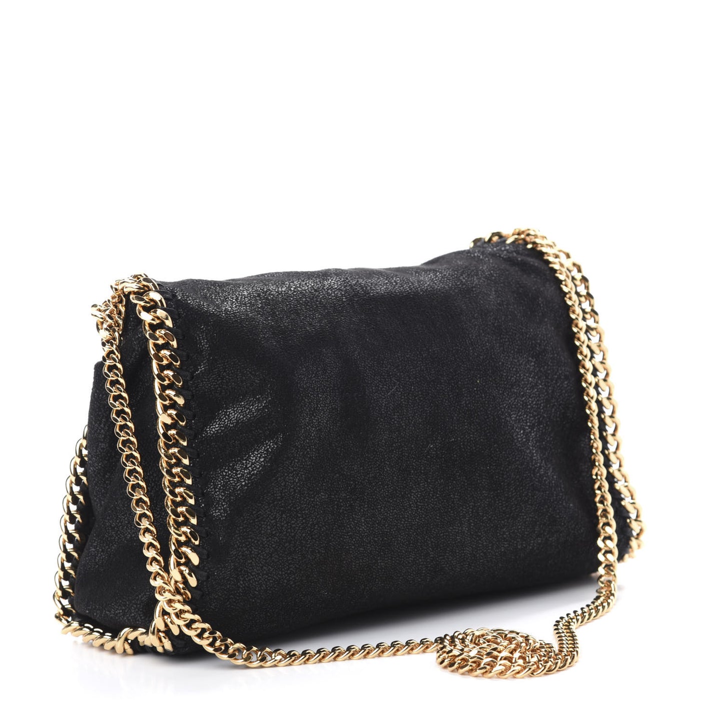 Shaggy Deer Mini Falabella Fold Over Tote Black
