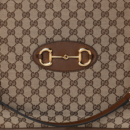 Gucci Monogram Calfskin Large Horsebit 1955 Tote Bag Beige Brown Sugar 9 of 15
