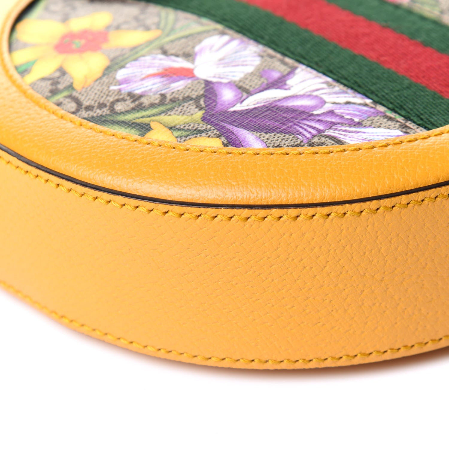 Gucci GG Supreme Monogram Flora Web Mini Ophidia Round Shoulder Bag Beige Multicolor Crop 10 of 11