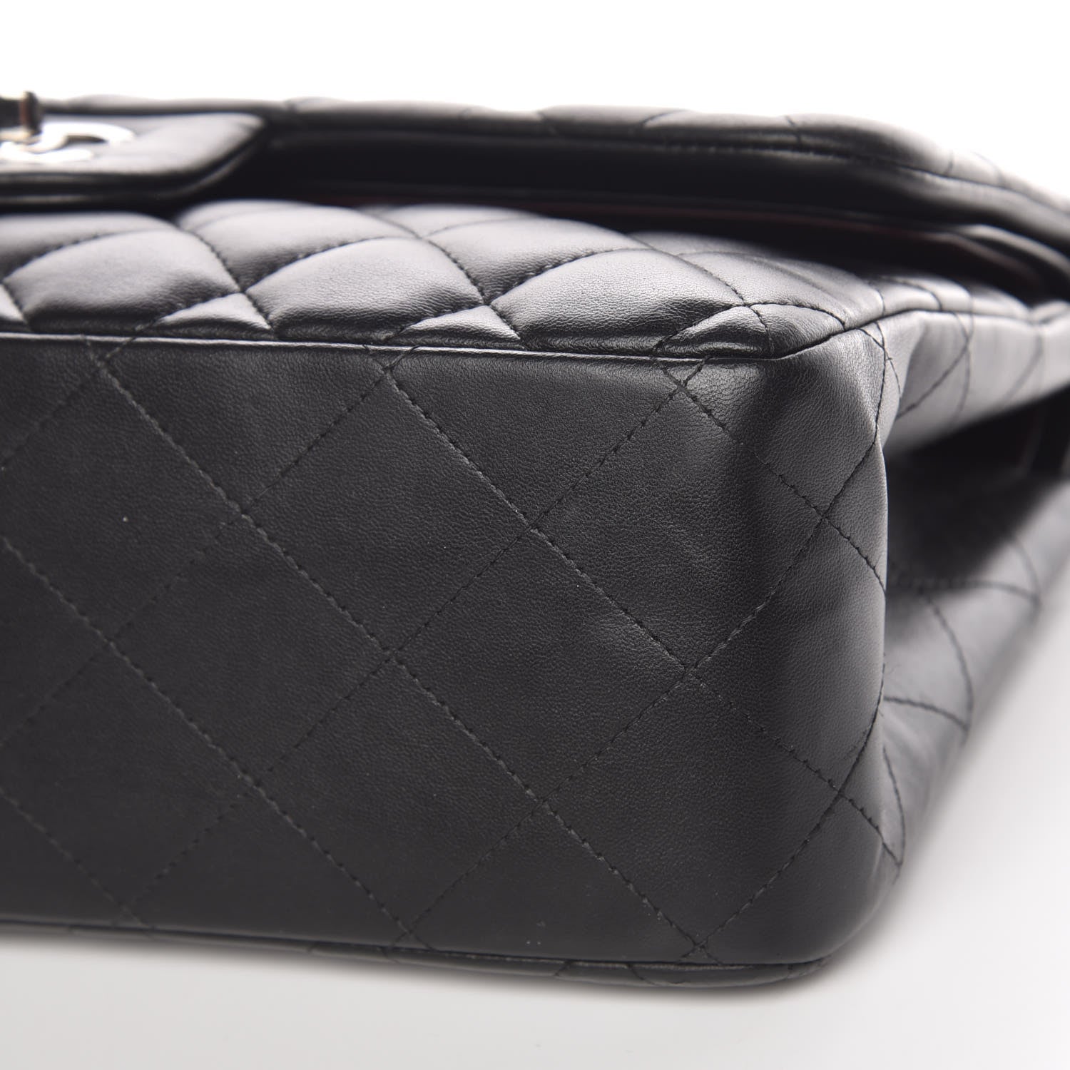 Chanel Lambskin Quilted Jumbo Double Flap Black 10 of 11