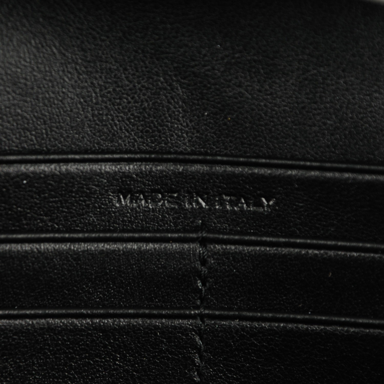 Saint Laurent Calfskin Crocodile Embossed Monogram Chain Wallet Nero Black 7 of 7