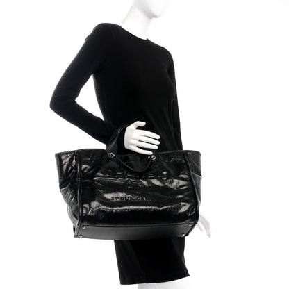 Chanel Glazed Calfskin Large Deauville Tote Black 3 of 10