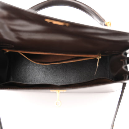 Hermes Tadelakt Kelly Sellier 35 Chocolate 5 of 16