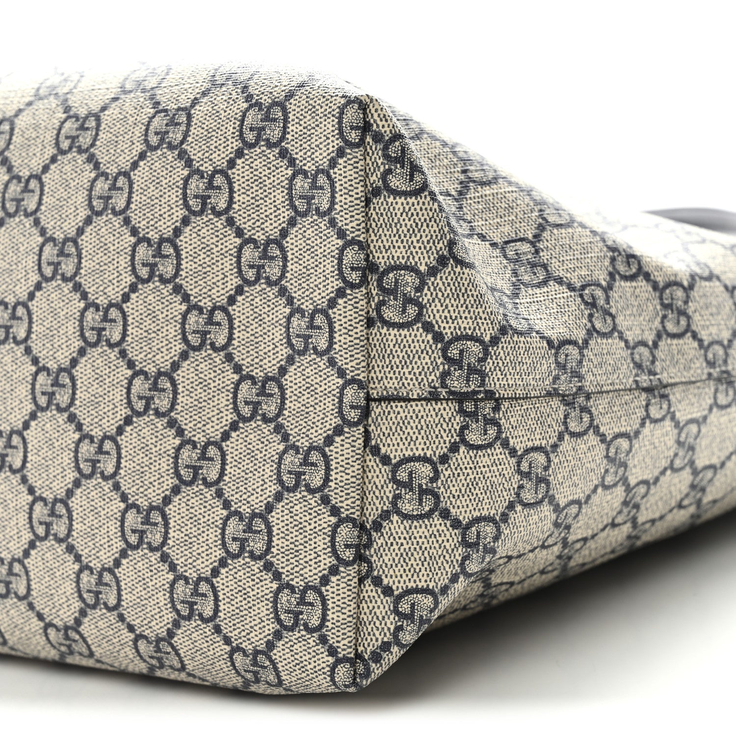 Gucci GG Supreme Monogram Textured Calfskin Web Medium Ophidia Shopping Tote Beige Blue 10 of 11