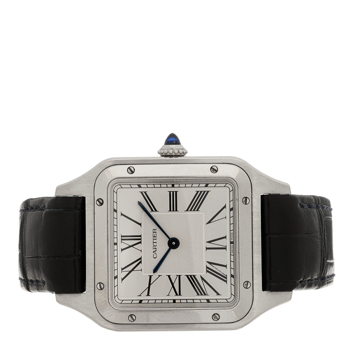 Stainless Steel Alligator 31.4mm Santos Dumont Quartz Watch