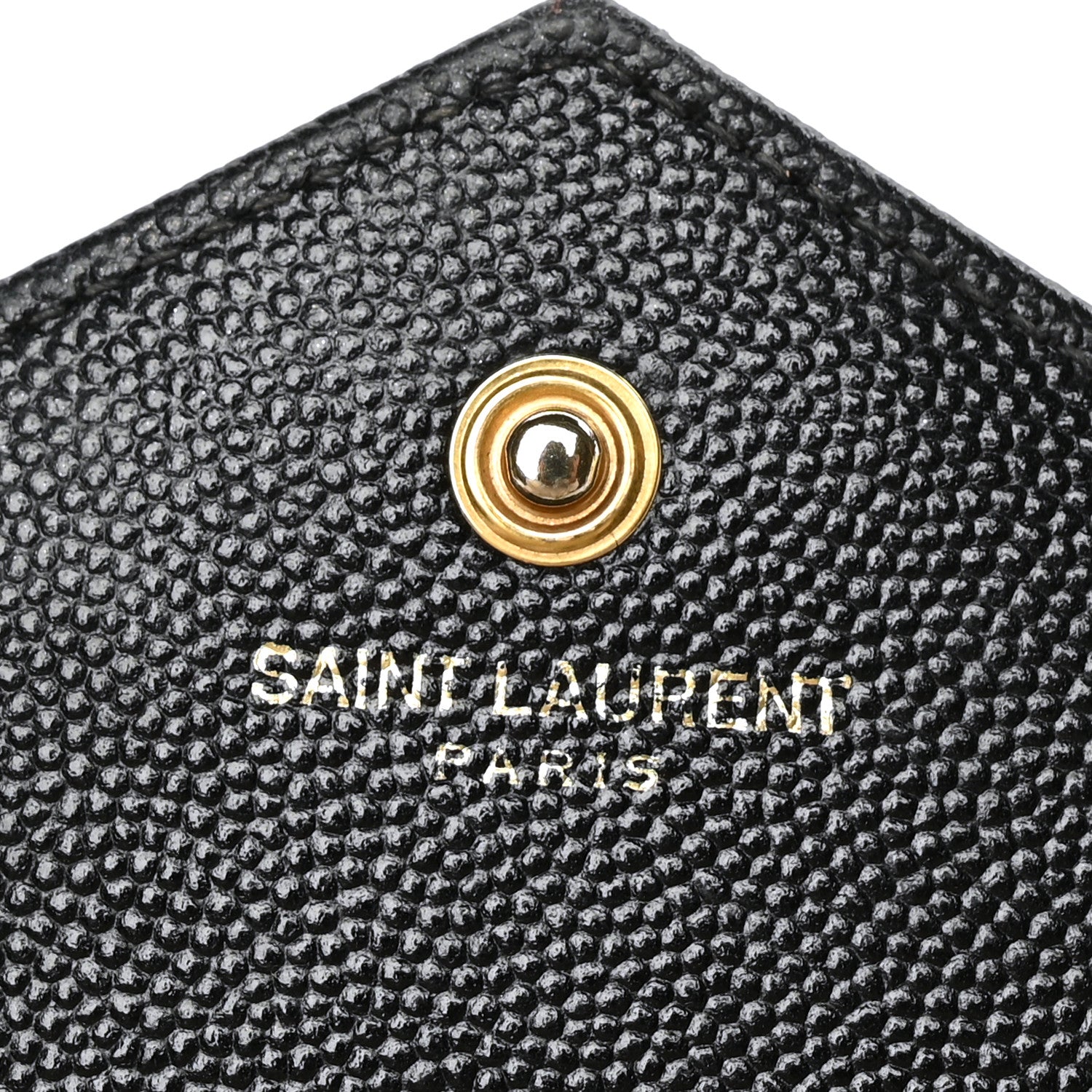 Saint Laurent Grain De Poudre Matelasse Chevron Monogram Chain Wallet Black 6 of 7