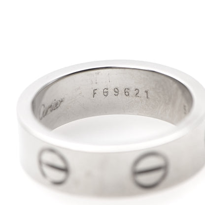 Cartier 18K White Gold 5.5mm LOVE Ring 50 5.25 5 of 6