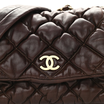 Chanel Lambskin Bubble Quilt Accordion Flap Dark Brown 8 of 10