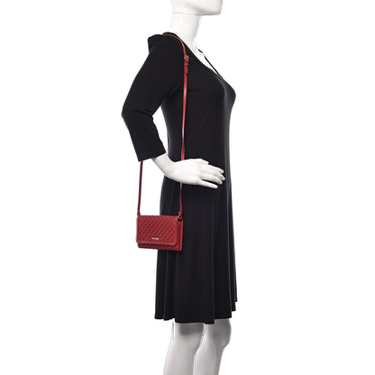 Prada Tessuto Quilted Mini Crossbody Wallet Fuoco 2 of 14