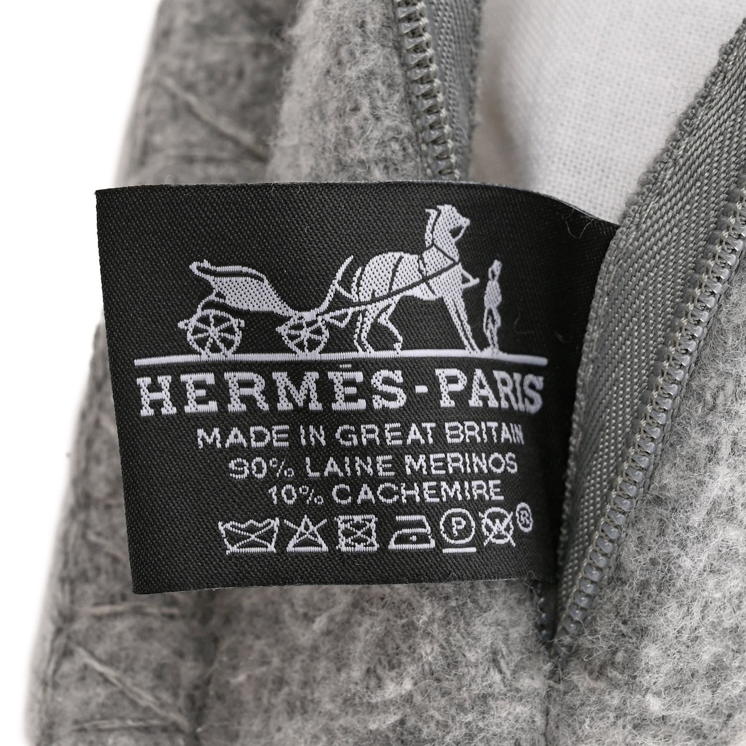 Hermes Wool Cashmere Avalon III Pillow PM Ecru Gris Clair 3 of 5