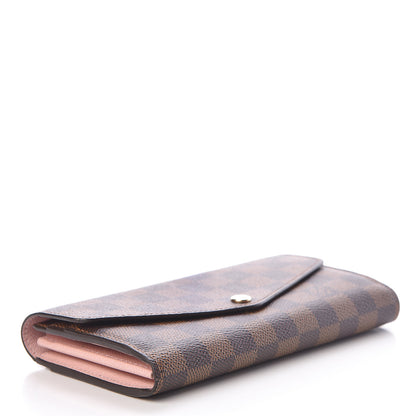 Louis Vuitton Damier Ebene Sarah Wallet NM Rose Ballerine 4 of 9