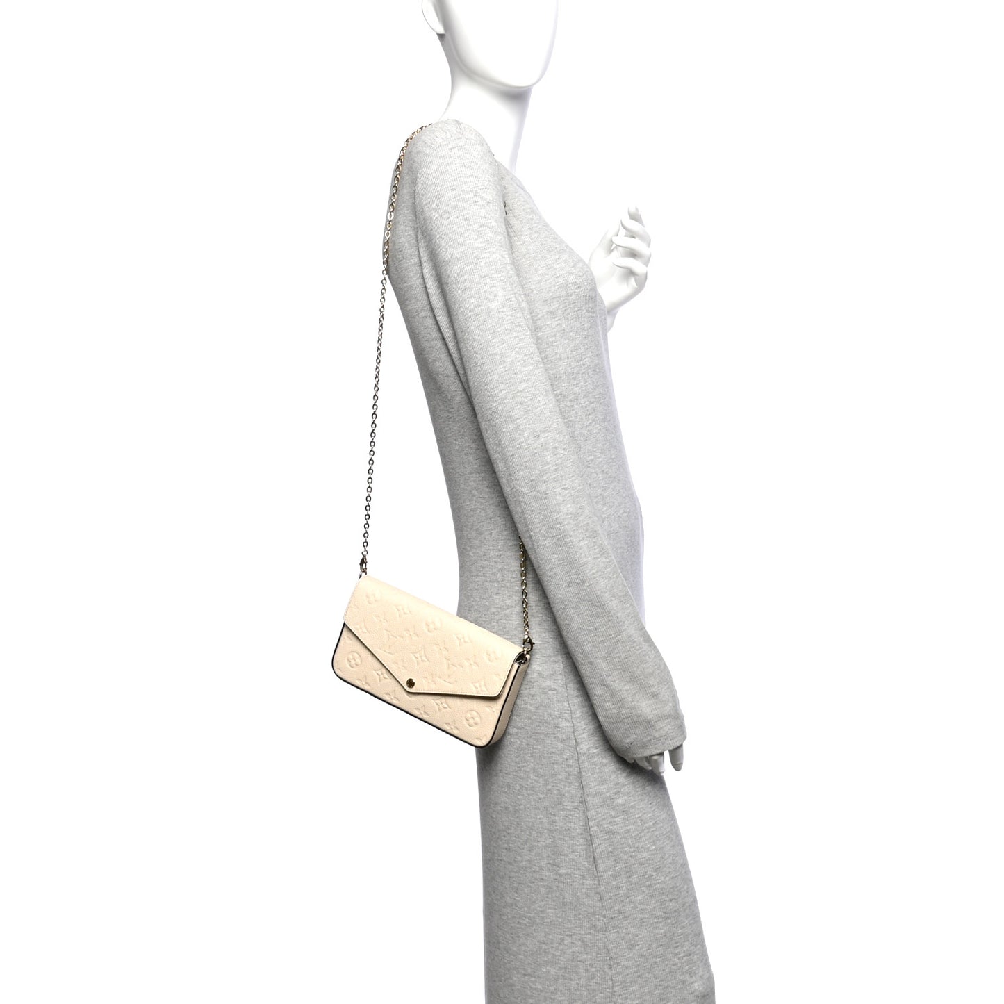 Empreinte Pochette Felicie Chain Wallet Cream