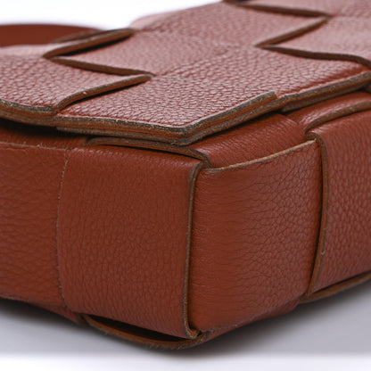 Bottega Veneta Grained Calfskin Maxi Intrecciato Cassette Crossbody Bag Maple 8 of 14