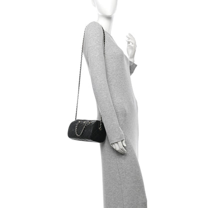 Chanel Caviar Quilted Barrel Clutch With Chain Black 2 of 11
