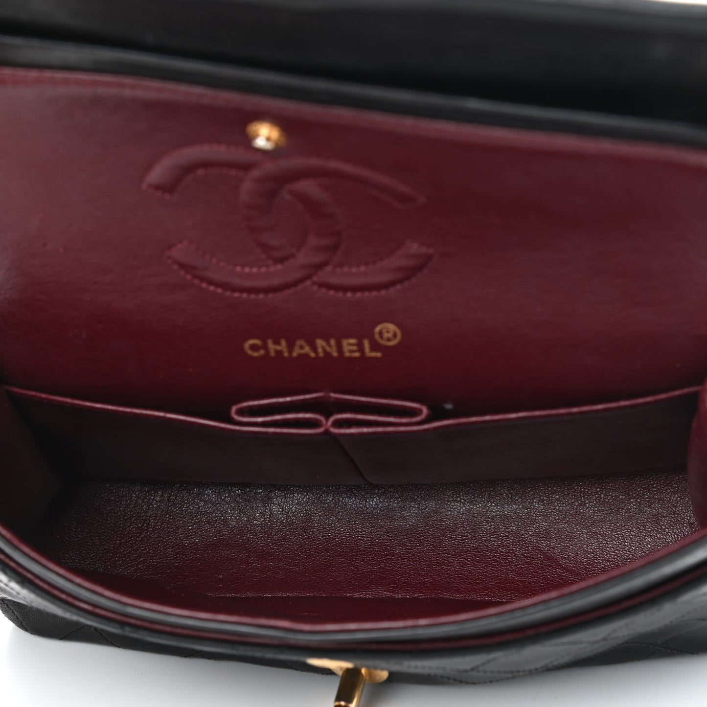 Lambskin Quilted Small Double Flap Black