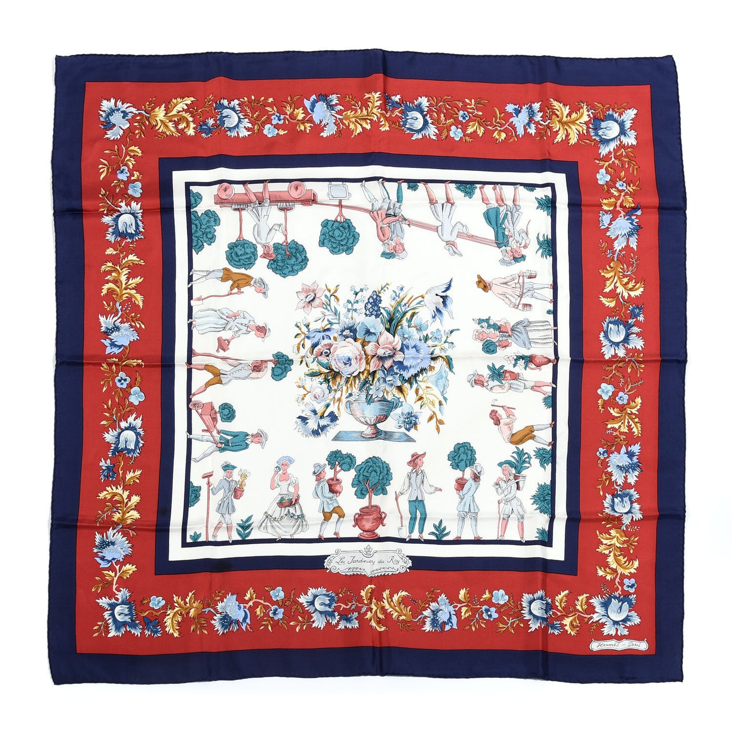 Silk Les Jardiniers du Roy Scarf 90