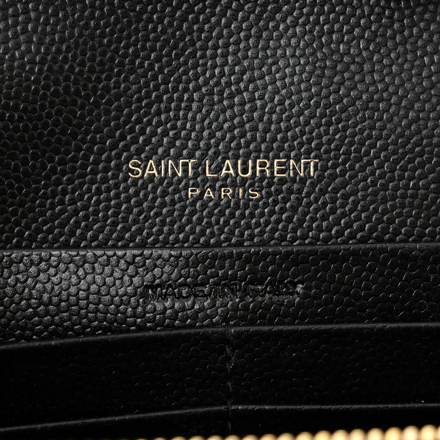 Grain De Poudre Matelasse Chevron Monogram Chain Wallet Black