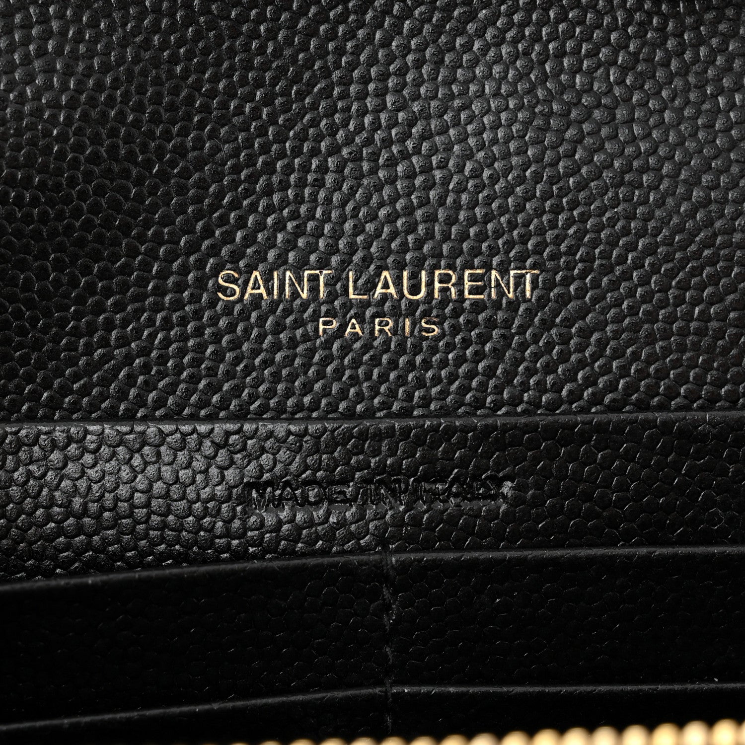 Saint Laurent Grain De Poudre Matelasse Chevron Monogram Chain Wallet Black 6 of 10