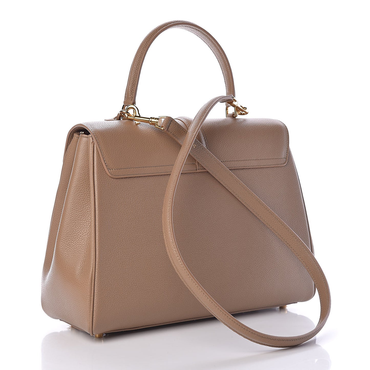 Grained Calfskin Classique 16 Top Handle Bag Beige