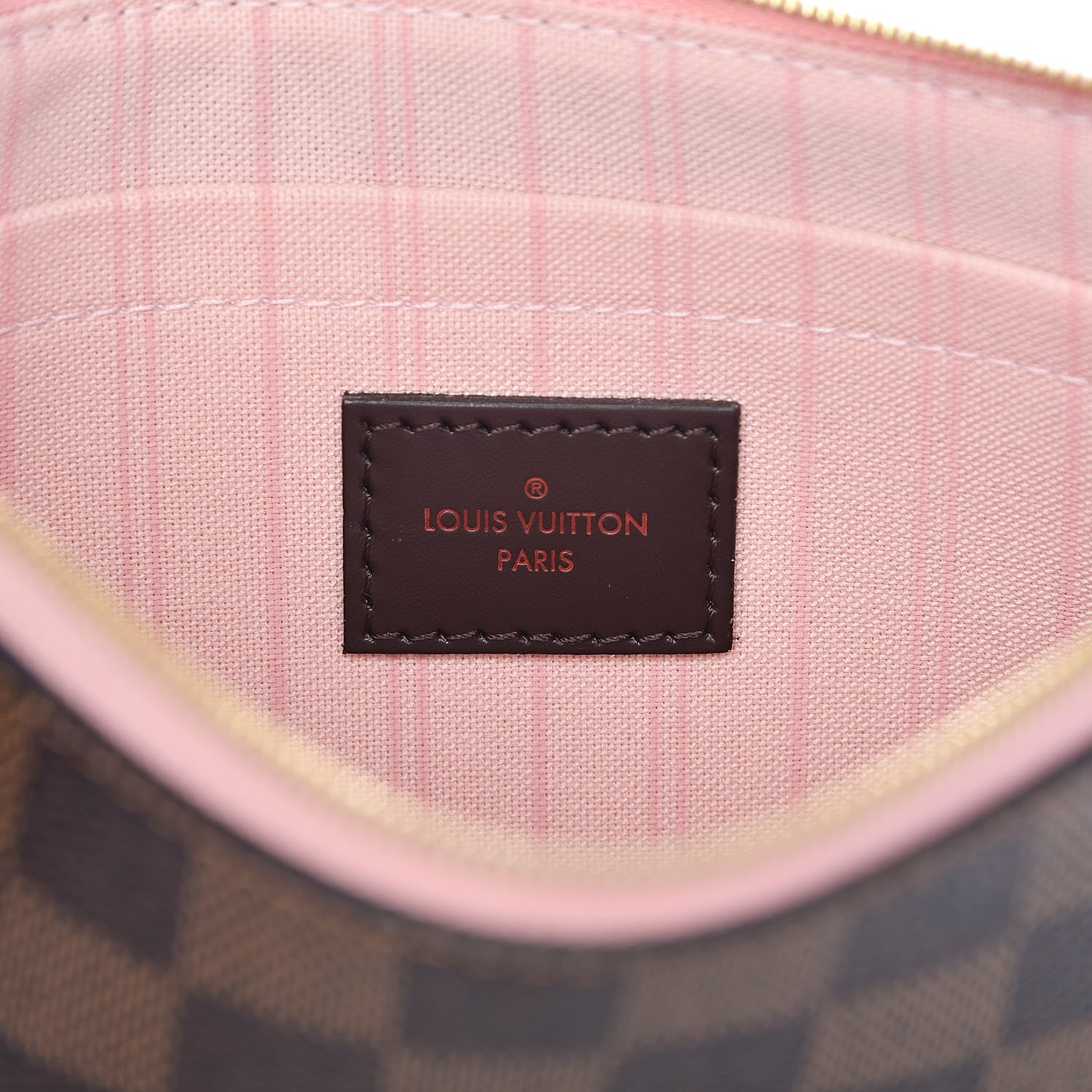 Louis Vuitton Damier Ebene Neverfull MM GM Pochette Rose Ballerine 6 of 8