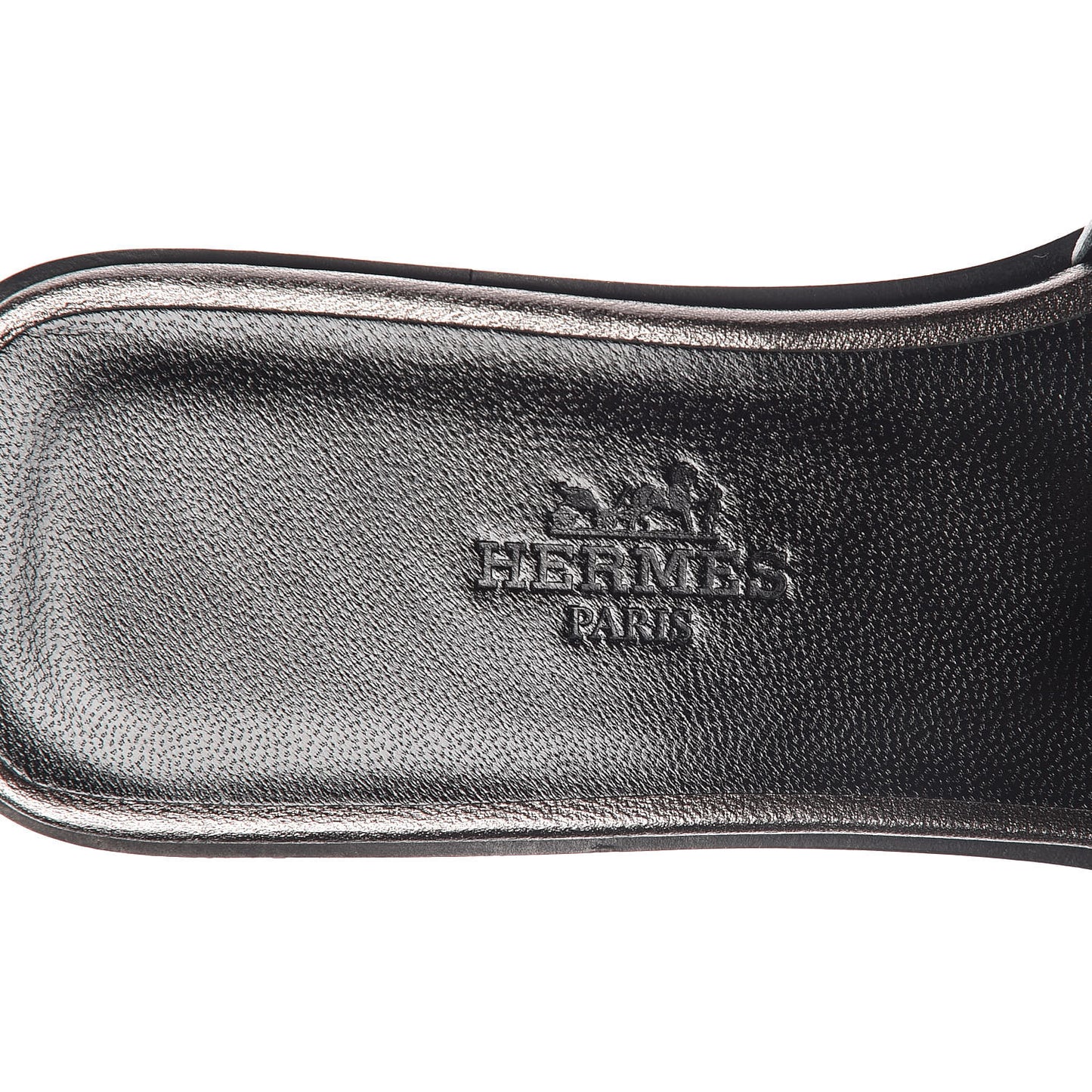 Metallic Nappa Oran Sandals 35 Canon De Fusil Argent