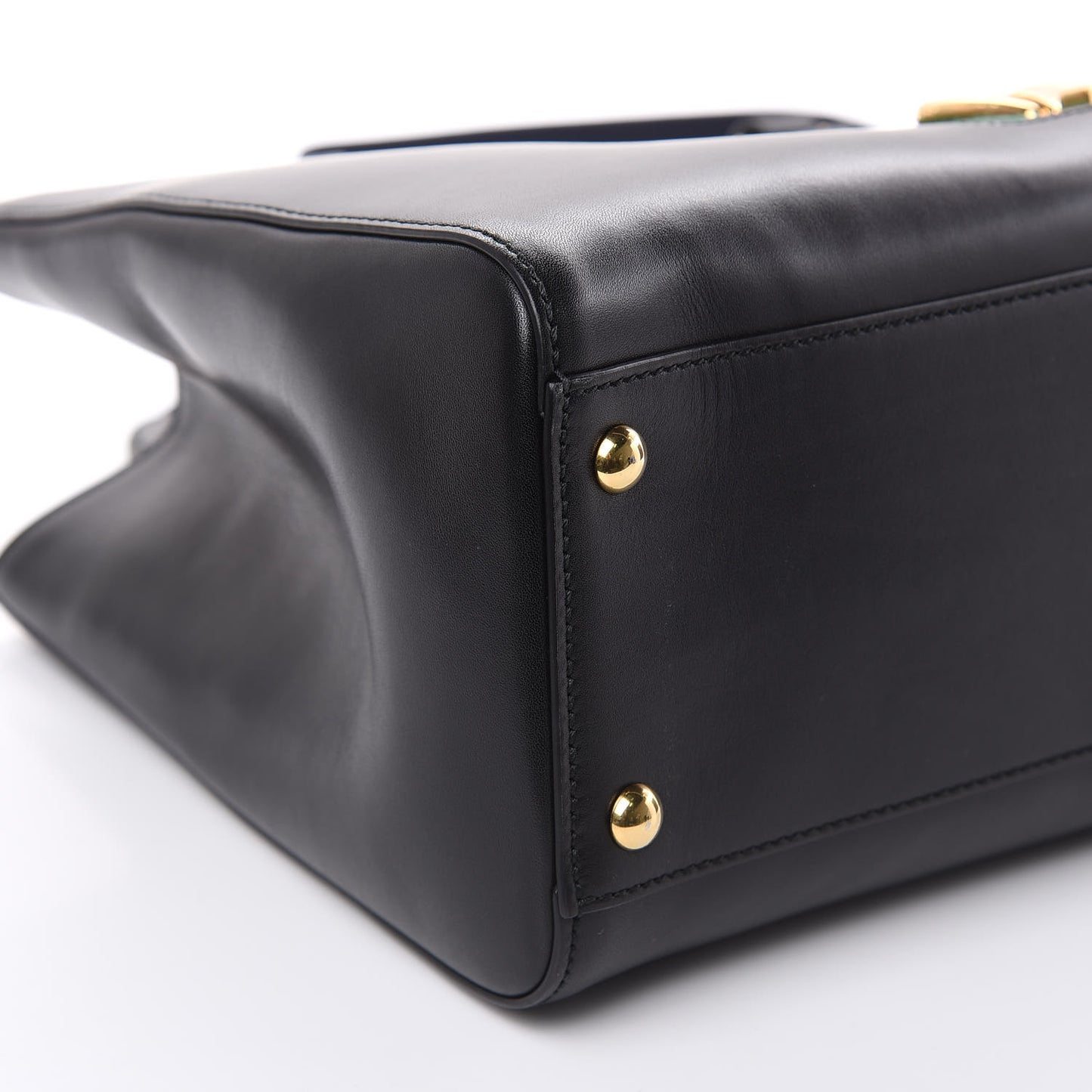 Calfskin Large Sylvie Top Handle Tote Black