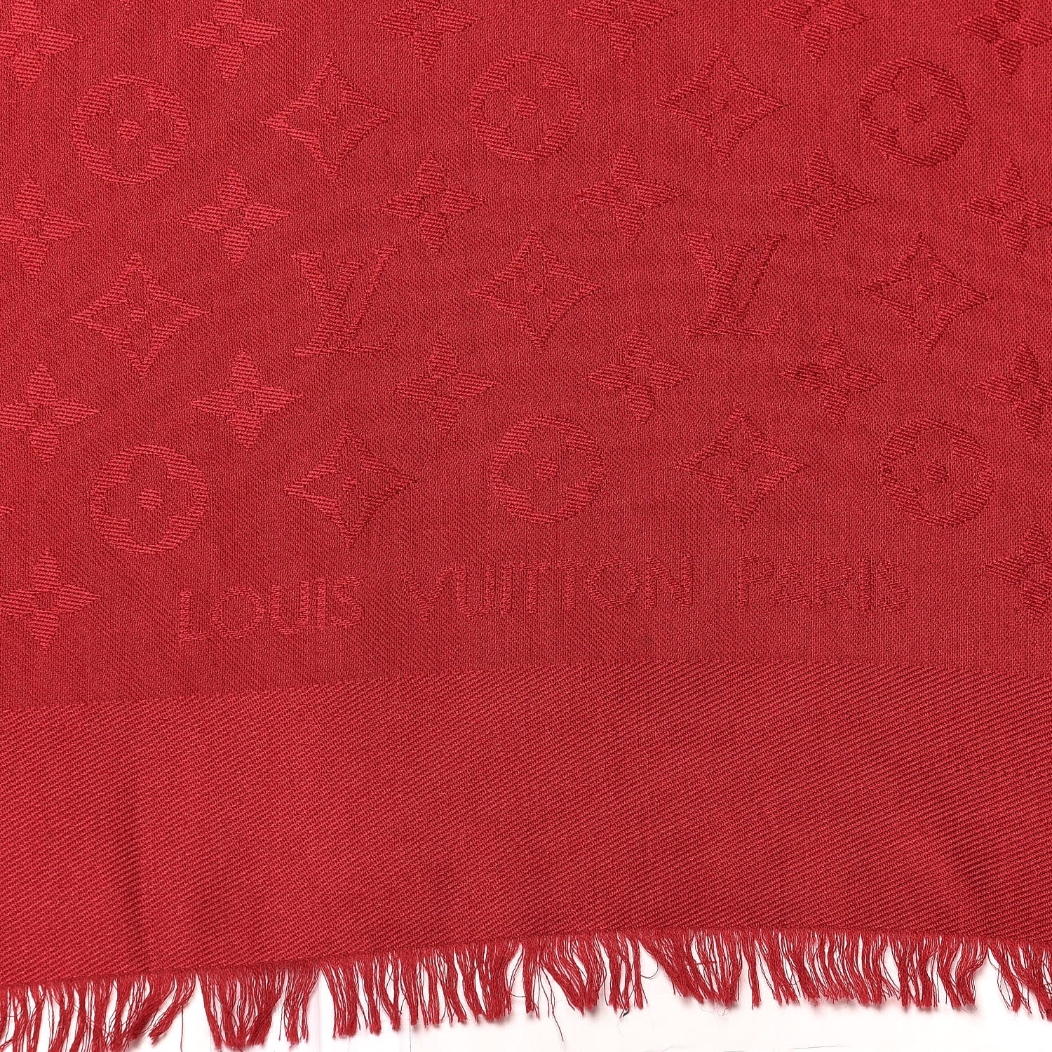 Louis Vuitton Silk Wool Monogram Shawl Pomme D'Amour 3 of 5