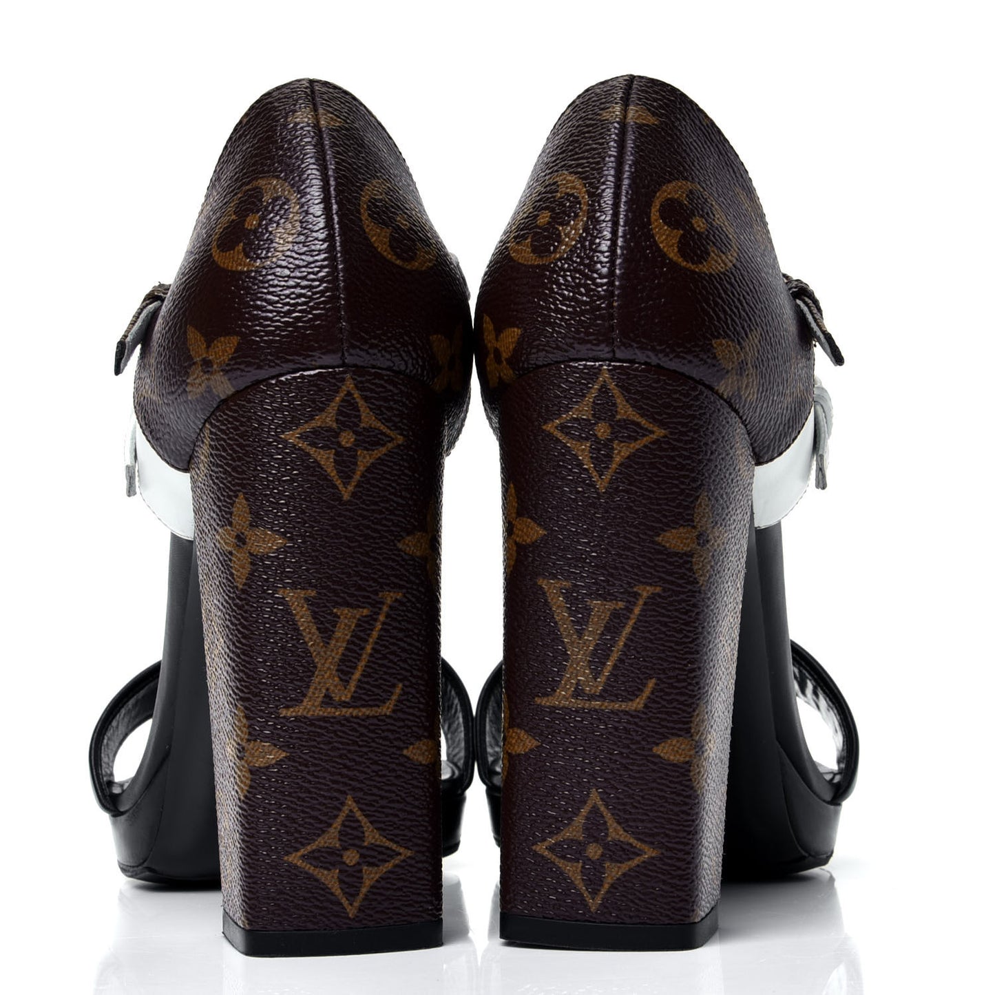 Calfskin Monogram Matchmake Cross Sandals 38 Black White