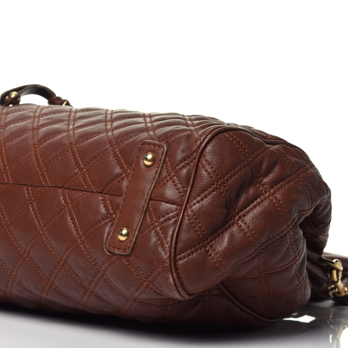 Calfskin Quilted Stam Brown