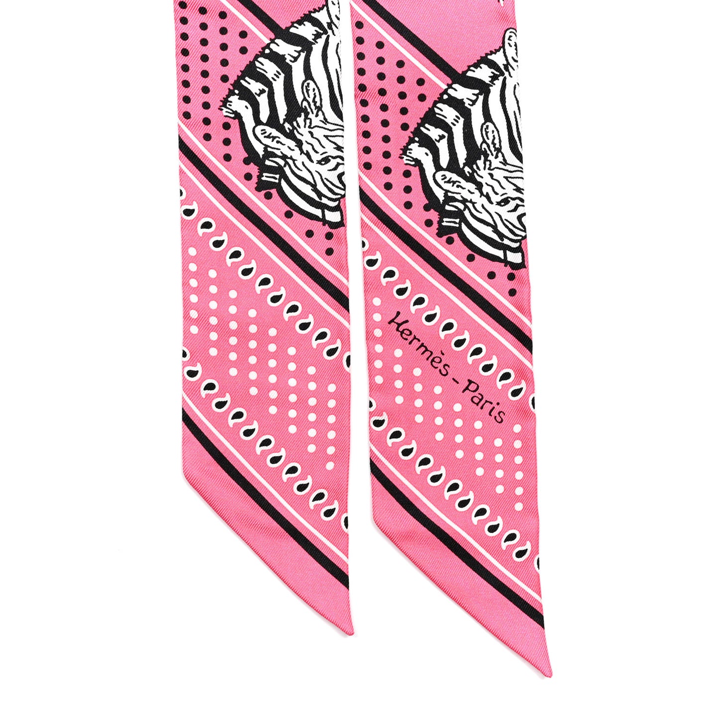 Silk Les Zebres Twilly Rose Bonbon Black